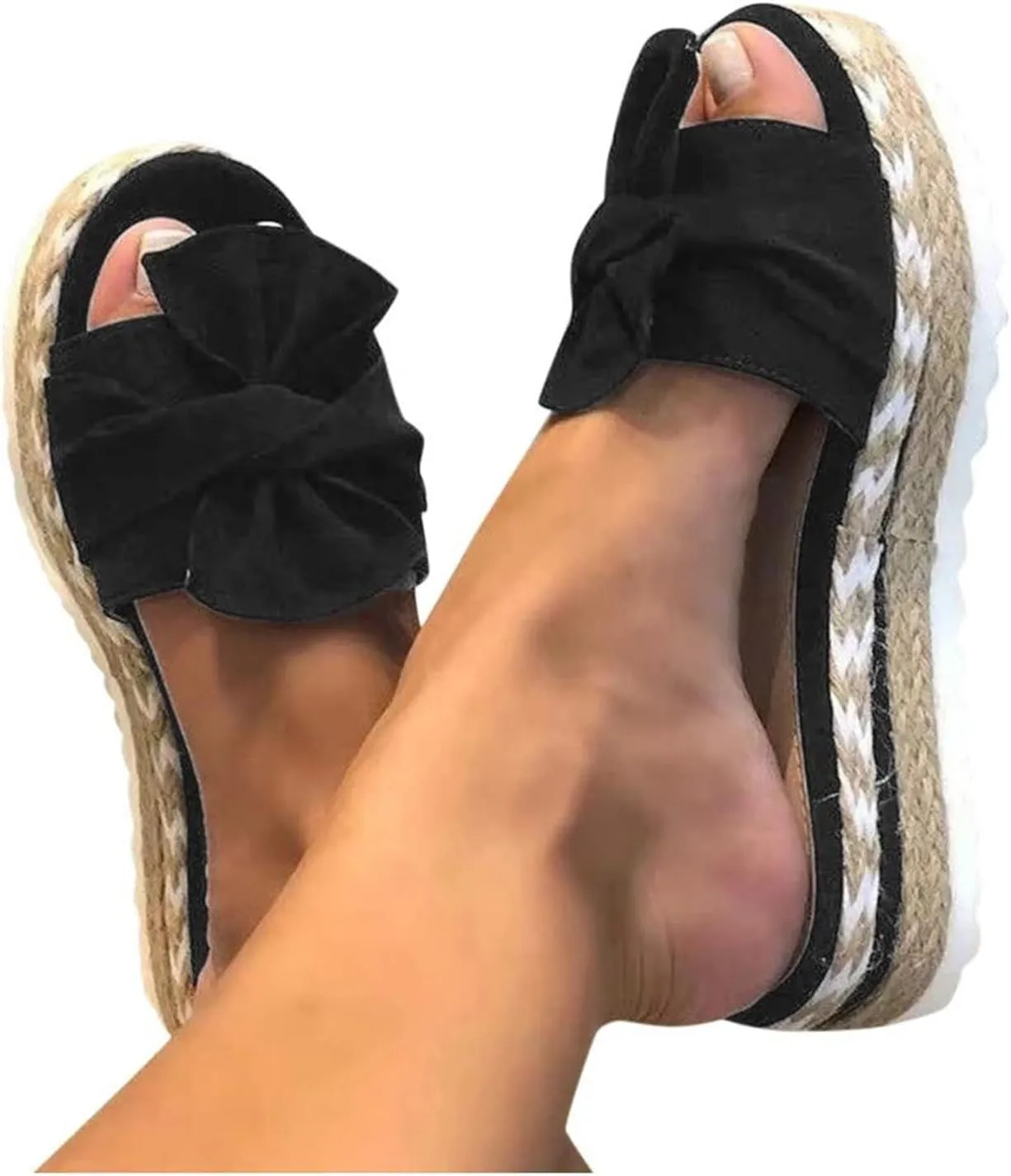 Platform Sandals Women Non Slip Lightweight Wedge Sandals Comfortable Breathable Open Toe Beach Sandal Backless Walking Slippers Fashion Bohemia Slippers