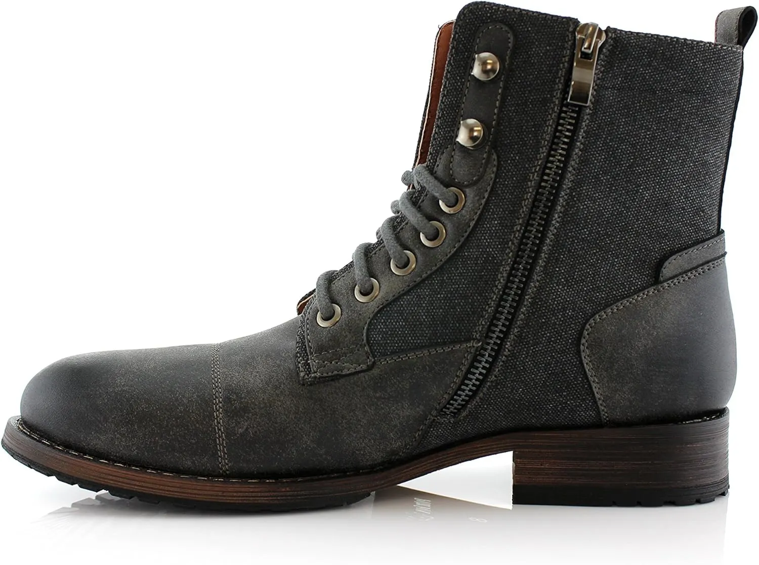 Polar Fox Mitch MPX808576 Mens Casual Cap Toe Boot Motorcycle Zipper Boots Men