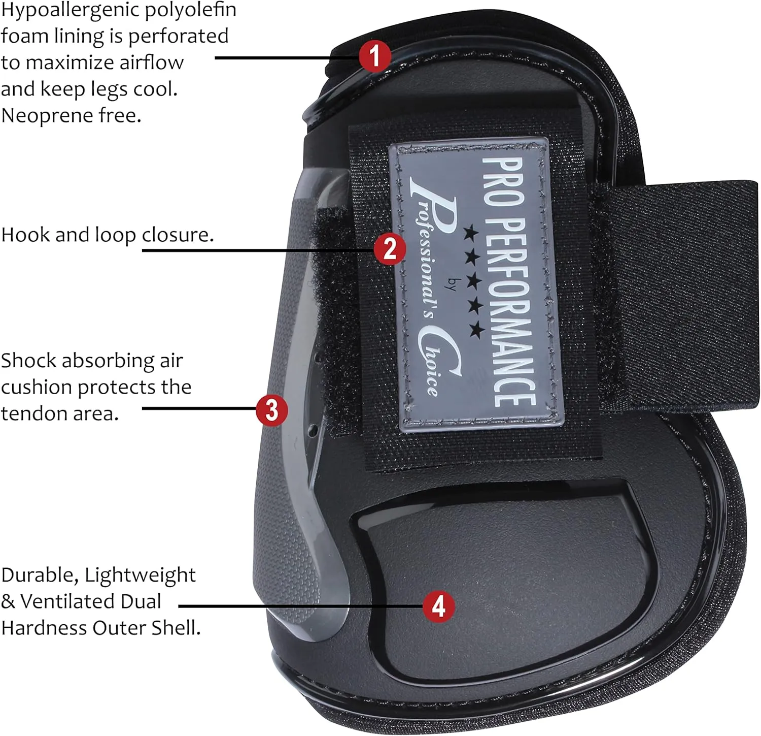 Professional's Choice Pro Performance Show Jump Boots | Hind Rear Pair | Universal Size | TPU or Standard Fastener