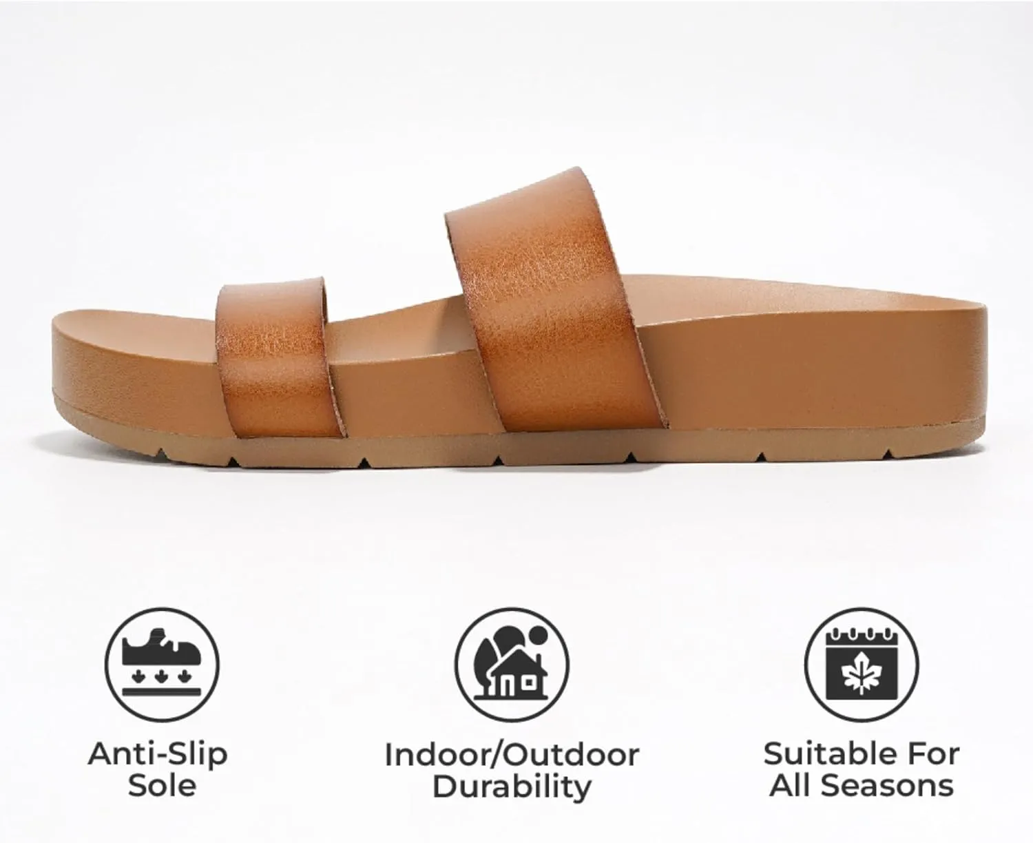 Project Cloud Slide Sandals Women Footwear with Memory Foam Insole - Lightweight Two-strap and Crochet Strap Non-Slip Platform Slides - Summer Sandals for Women 2025