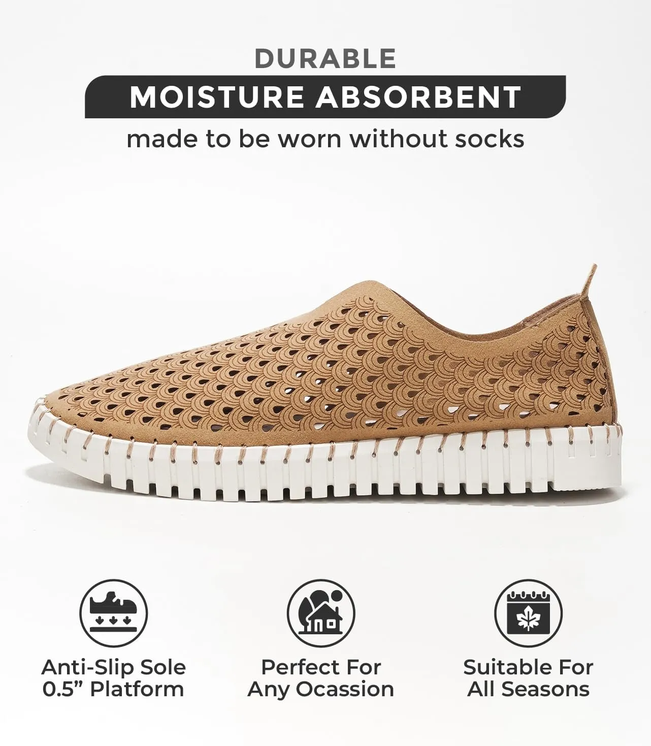 Project Cloud Womens Shoes – Lightweight Summer Loafers for Women with Memory Foam Insole – Stylish & Comfortable Womens Loafers - Perfect Spring Shoes for Women 2025 (Lily)