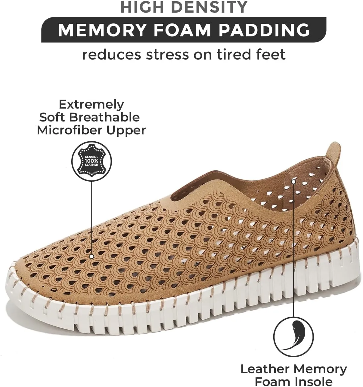 Project Cloud Womens Shoes – Lightweight Summer Loafers for Women with Memory Foam Insole – Stylish & Comfortable Womens Loafers - Perfect Spring Shoes for Women 2025 (Lily)