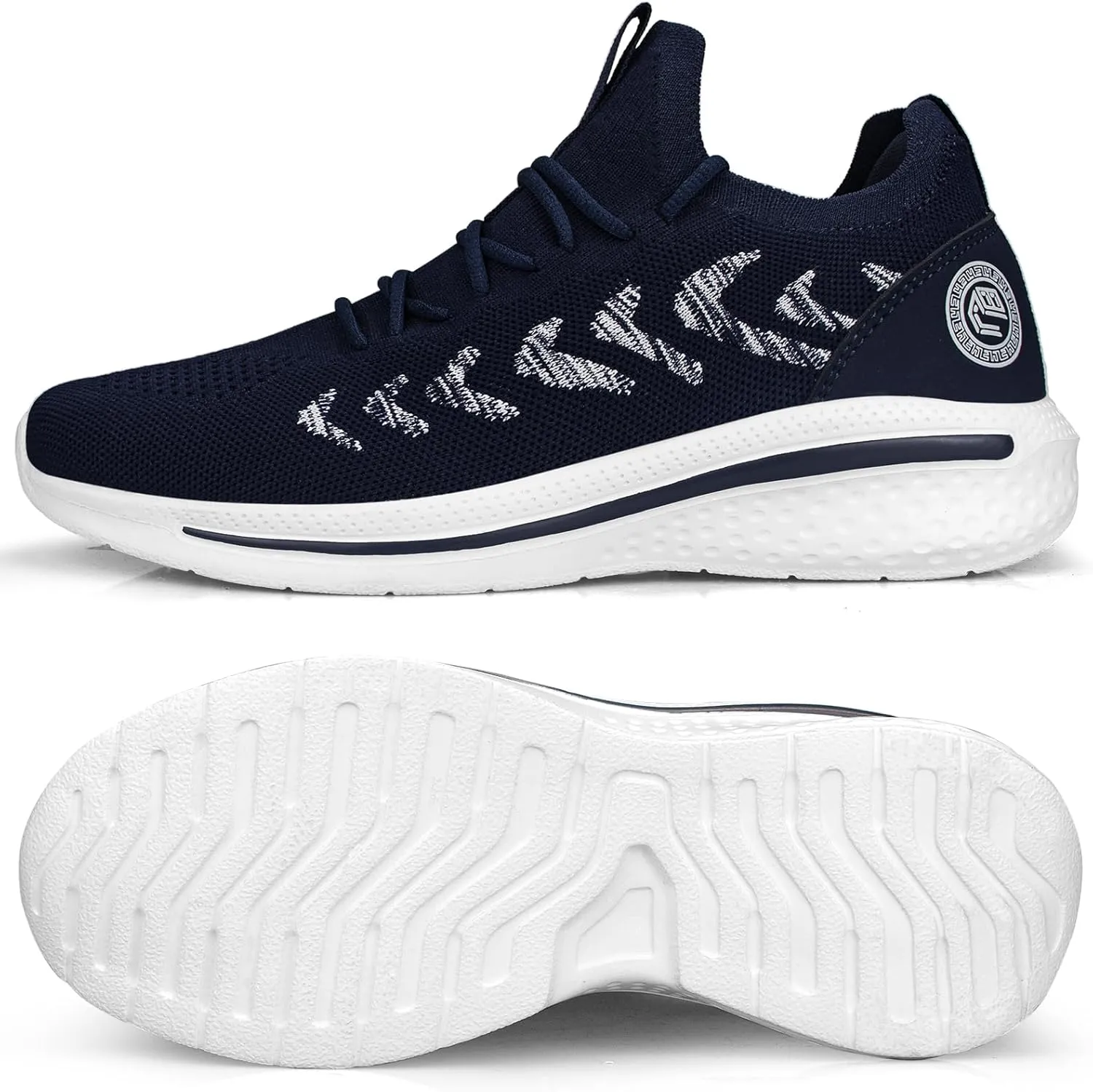 Pujcs Mens Walking Shoes Non Slip Running Shoes Breathable Slip on Sneakers Lightwight Gym Tennis Shoes for Men