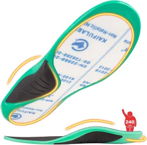 Puncture Resistant Heavy Duty 220  lbs Orthotics, Protective Kevlar Inserts - Nail Proof, Plantar Fasciitis Arch Support Insoles for Men Women, Safety Insole for Regular Shoes Work Boots