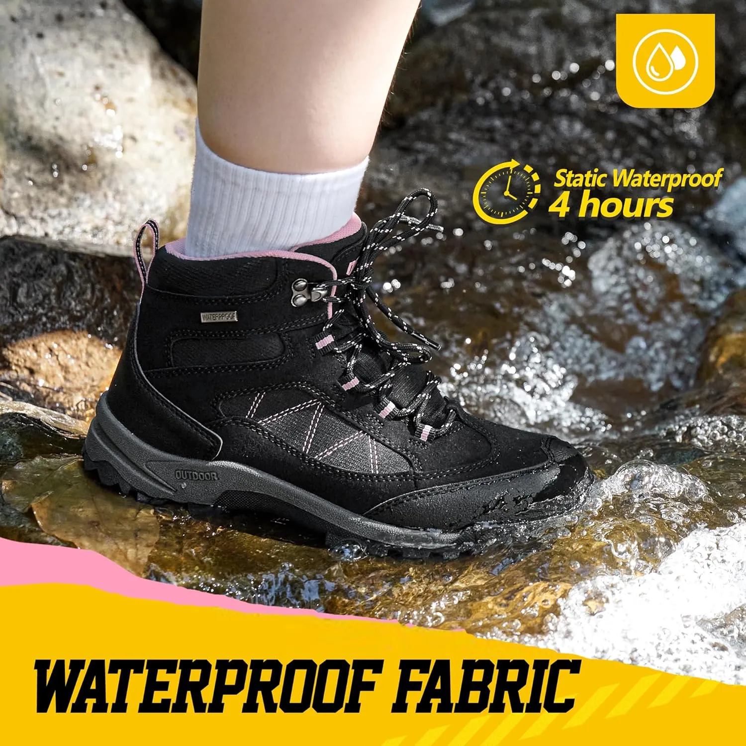 R CORD Steel Toe Boots for Women Waterproof Safety Work Boots Non-slip Composite Toe Boots for Women Steel Toe Shoes for Women Construction Boots Hiking Boots Womens