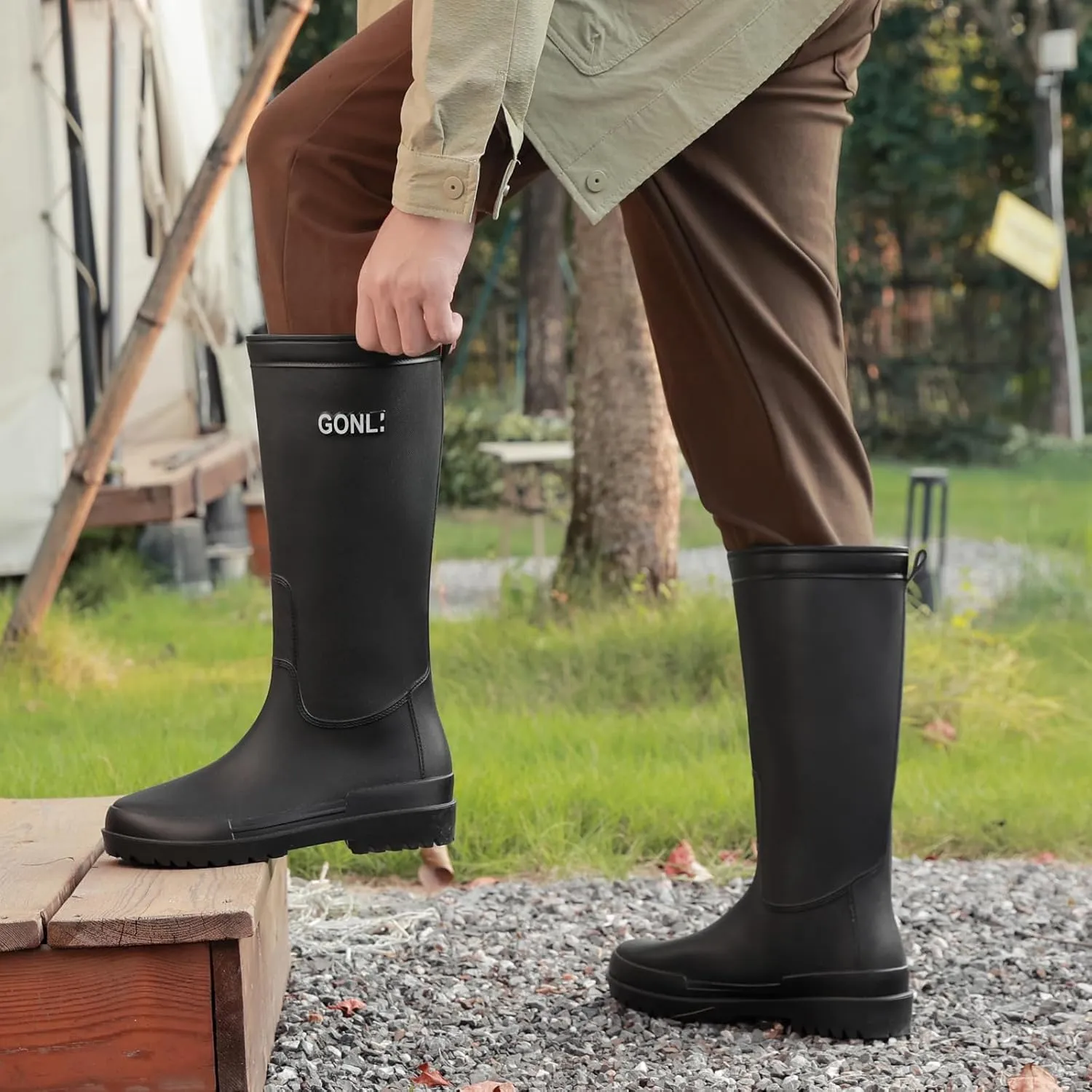 Rain Boots for Women, Anti-Slip Rubber Boots Waterproof Garden Boots Durable Slip Resistant Muck Boots,Tall Water Women Boots Comfort Fishing Boots Knee High Work Boots for Outdoor