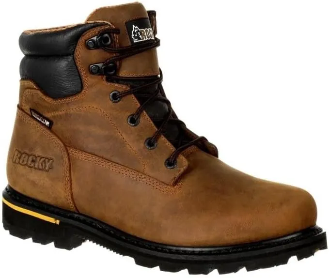 Rocky Men's Governor Waterproof 6" Work Boot Safety Toe Brown 13 D