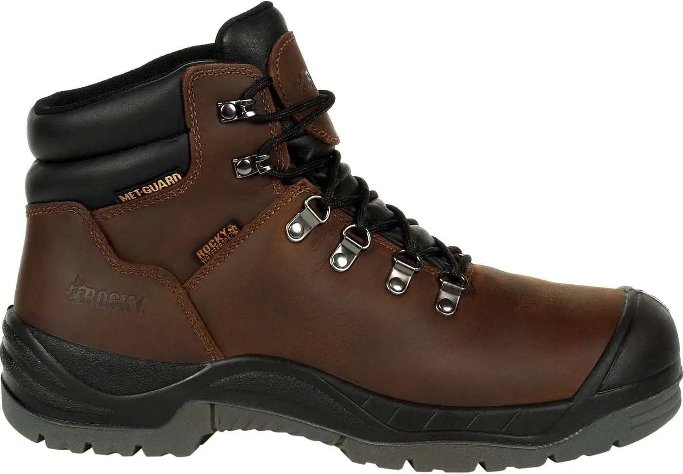 ROCKY Mens Worksmart 5 Inch Composite Toe Internal Met Guard Eh Work Safety Shoes Casual - Brown