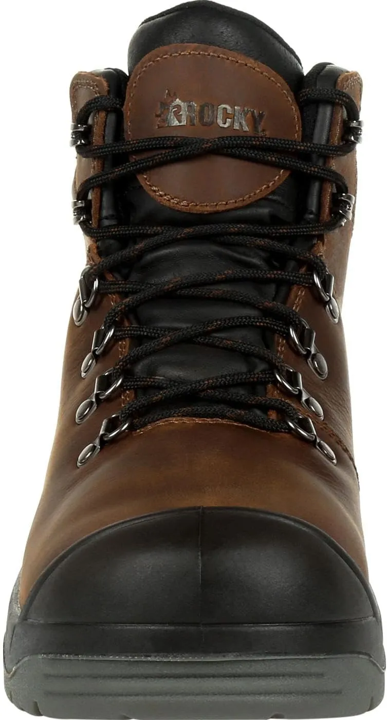 ROCKY Mens Worksmart 5 Inch Composite Toe Internal Met Guard Eh Work Safety Shoes Casual - Brown