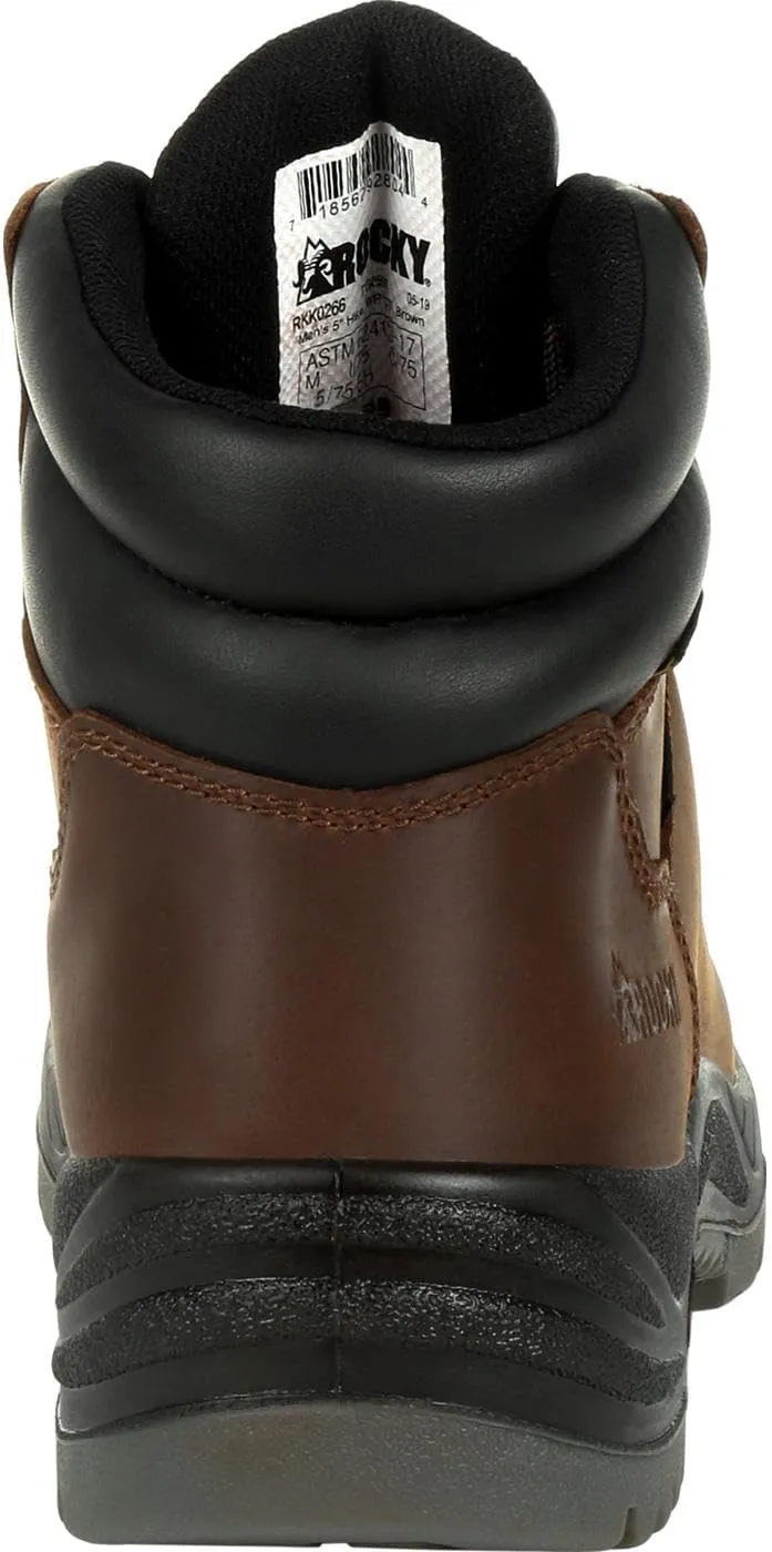 ROCKY Mens Worksmart 5 Inch Composite Toe Internal Met Guard Eh Work Safety Shoes Casual - Brown
