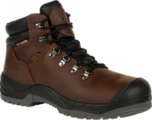 ROCKY Mens Worksmart 5 Inch Composite Toe Internal Met Guard Eh Work Safety Shoes Casual - Brown