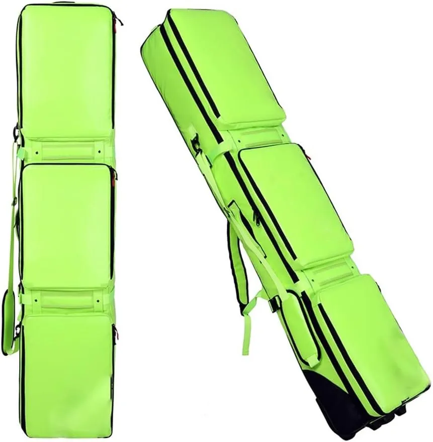 Rolling Ski Bag, Ski Boot Travel Backpack, Water Resistant Ski Snowboard Bags for Air Travel, Large Capacity Family Ski Bag, Travel Ski Bag for Boots, Helmets, Goggles & Outerwear