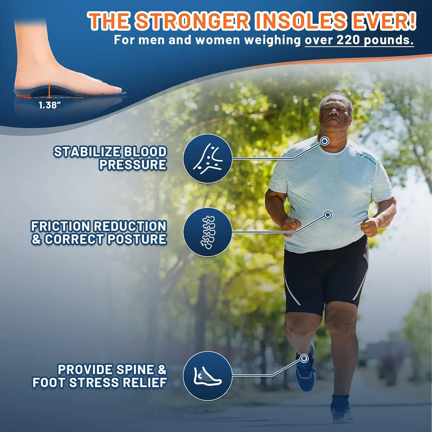 RooRuns Heavy Duty Arch Support Plantar Fasciitis Insoles for Men and Women, Orthotic Inserts Shoe Insoles for Flat Feet, Heel Spurs, High Arches, OverPronation, Metatarsalgia, Foot Pain Relief, XS
