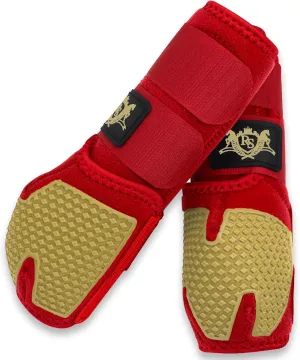 RS Premium Design Gold Line Horse Boots | Comfortable, Protective & Shock Absorber | Sport Boots for Horses Best for Jump Training | Ok Fabric 1682D Provides Ultimate Flexibility