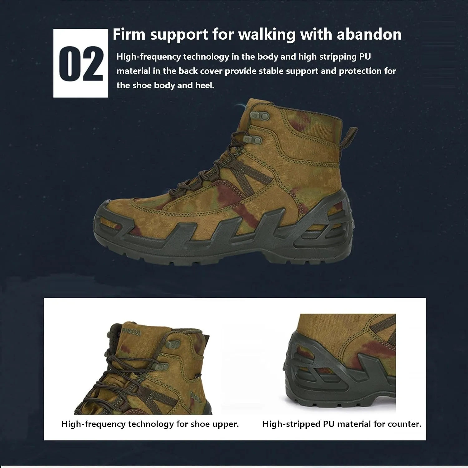 Russian Combat Mountaineering Boots, Desert Boots, Anti-Slip and Wear-Resistant Tactical Protective Boots(Black,10.5)