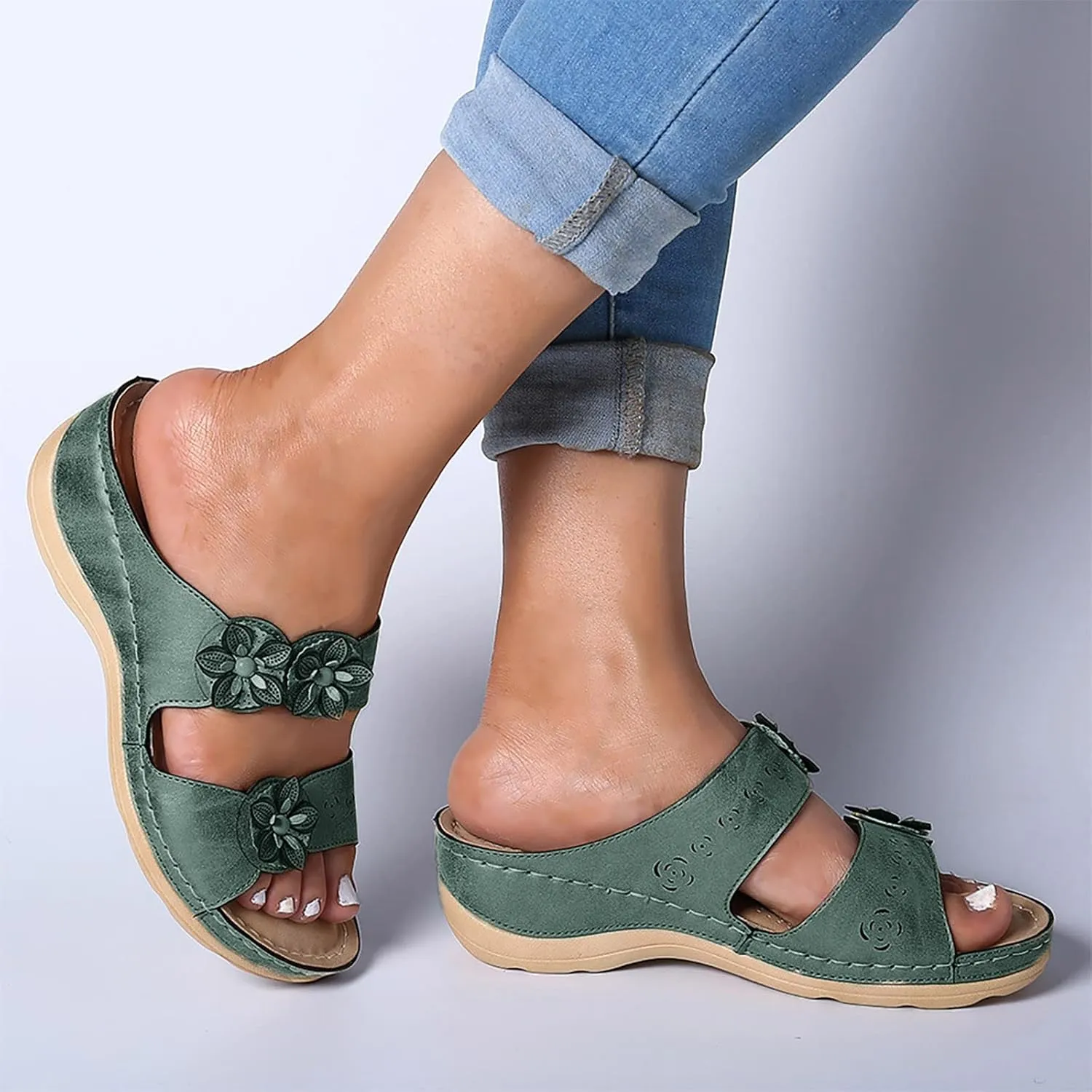 Sandalias para Mujer, Womens Sandals Premium Orthopedic Open Toe Sandals Retro Anti-Slip Breathable