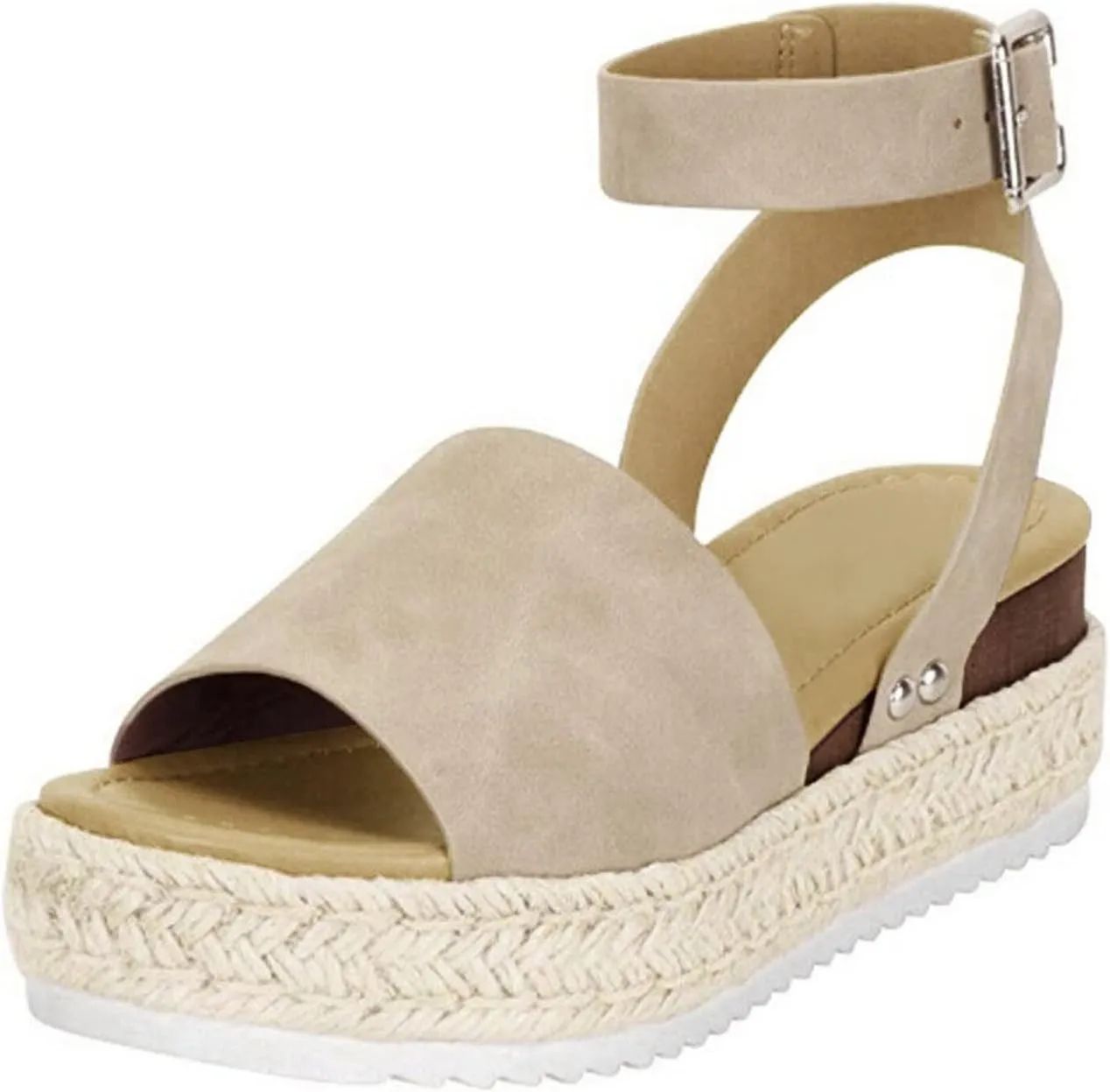 Sandals for Women Dressy, Summer Sandals for Women Strappy Platform Sandals Close Toe Wedge Shoes Comfy Sandals