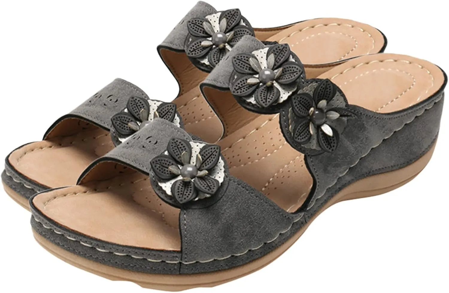 Sandals for Women Dressy Summer, Womens Sandals Premium Orthopedic Open Toe Sandals Retro Anti-Slip Breathable