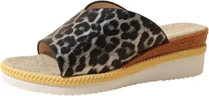Sandals for Women Wedge Shoes,Fashion Lightweight Arch Support Slippers for Womens Comfy Wedge Orthopedic Sandals Summer Platform Cork Wedges Espadrille Heel Strappy Leather Sandals Dressy Shoes