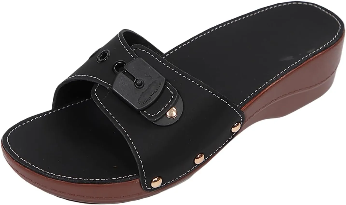 Sandals Wedge Shoes - Orthopedic Comfortable Arch Support Platform Sandals Wedge Summer Womens Slides Sandals Leather
