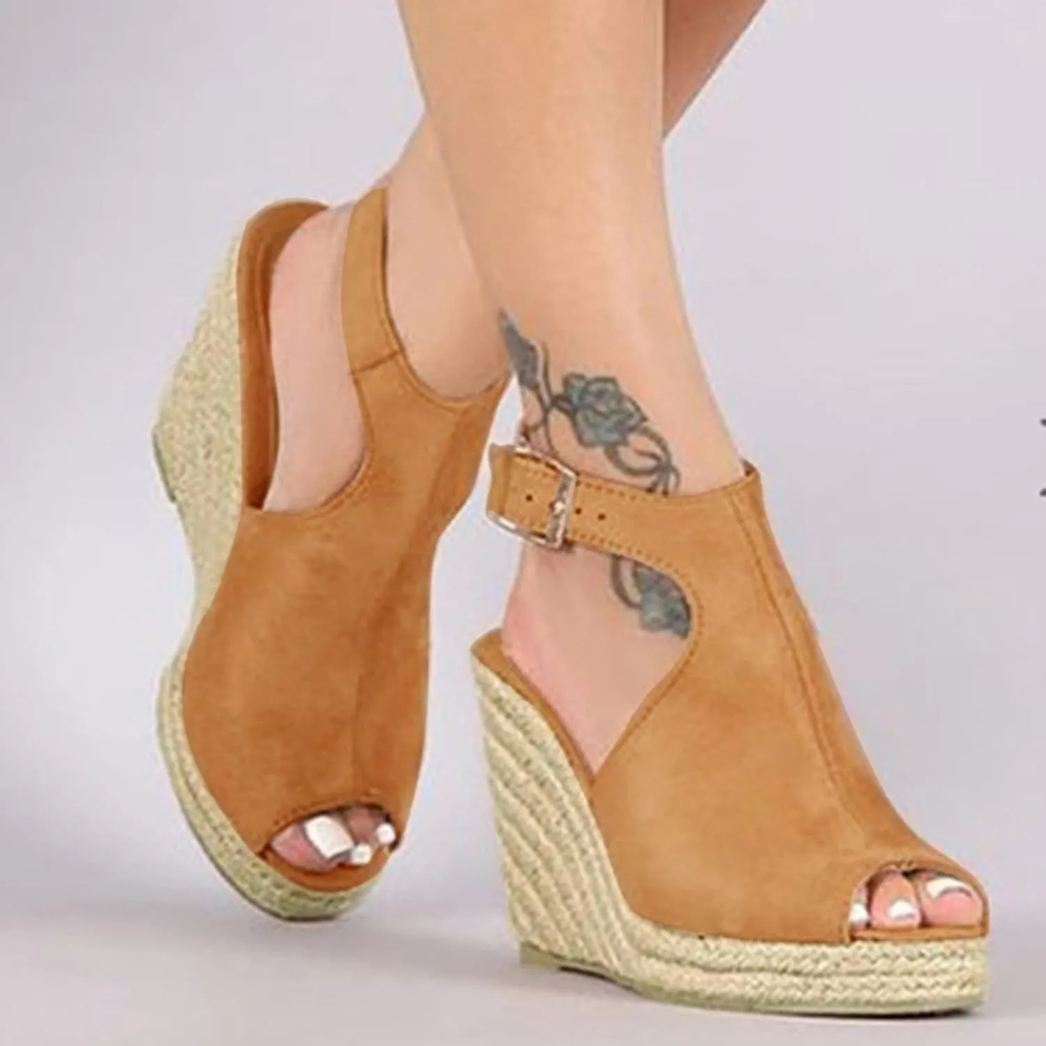 Sandals Women Dressy Summer, Sandals for Women Suede Peep Toe Ankle Booties Cut Out Stacked Heel Ankle Boots