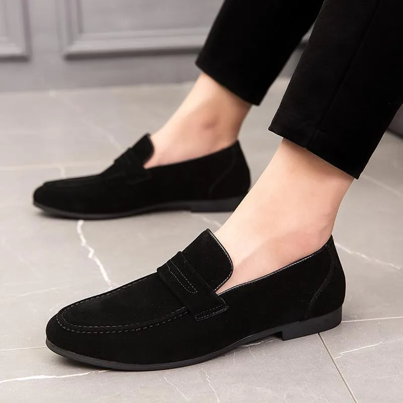 Santimon Men's Loafers Casual Penny Loafers for Men Suede Mens Slip On Driving Shoes