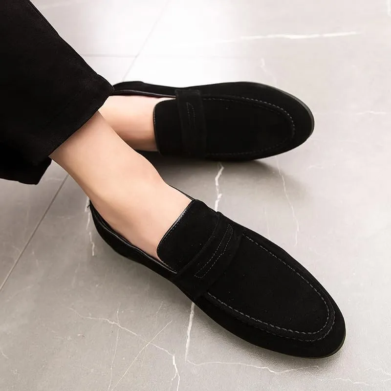 Santimon Men's Loafers Casual Penny Loafers for Men Suede Mens Slip On Driving Shoes