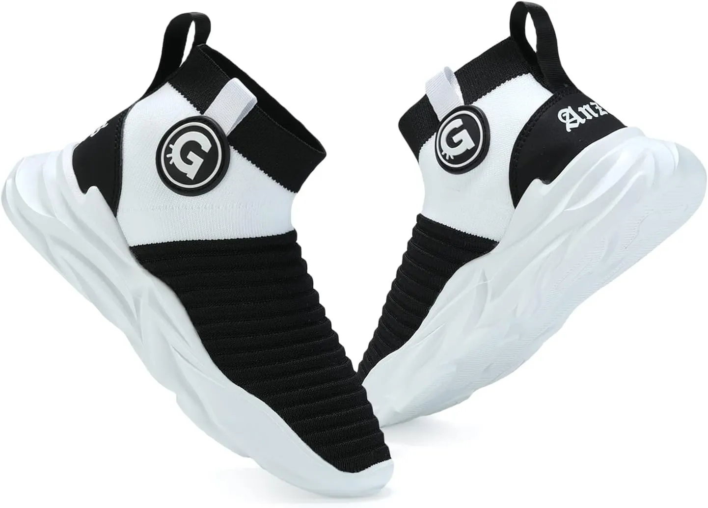 Santiro Boys Sneakers Girls Slip on Shoes Fashion High Top Athletic Shoe