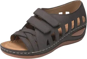 SBGMoSJ Diabetic Shoes for Women Most Comfortable Walking Sandals Men's Brown Dressy Sandals Women Best Flip Flops for Walking All Day Women Orthopedic Walking Shoes Slip On Tie Up Sandals