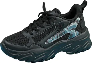 SBGMoSJ Sneakers for Women Comfy Walking Shoes for Women Wide Width Black Shoes Women Casual Walking Shoes Women Wide 9.5 Zapatos Negros para Mujer