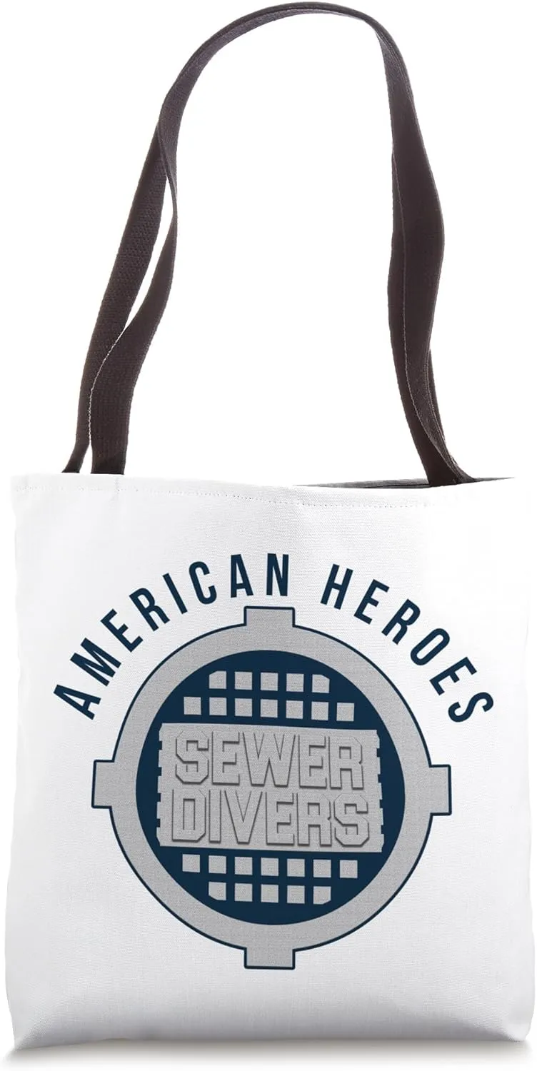 SCBA Sewer Inspection Sewer Diving American Hero ART ON BACK Tote Bag