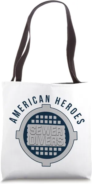 SCBA Sewer Inspection Sewer Diving American Hero ART ON BACK Tote Bag