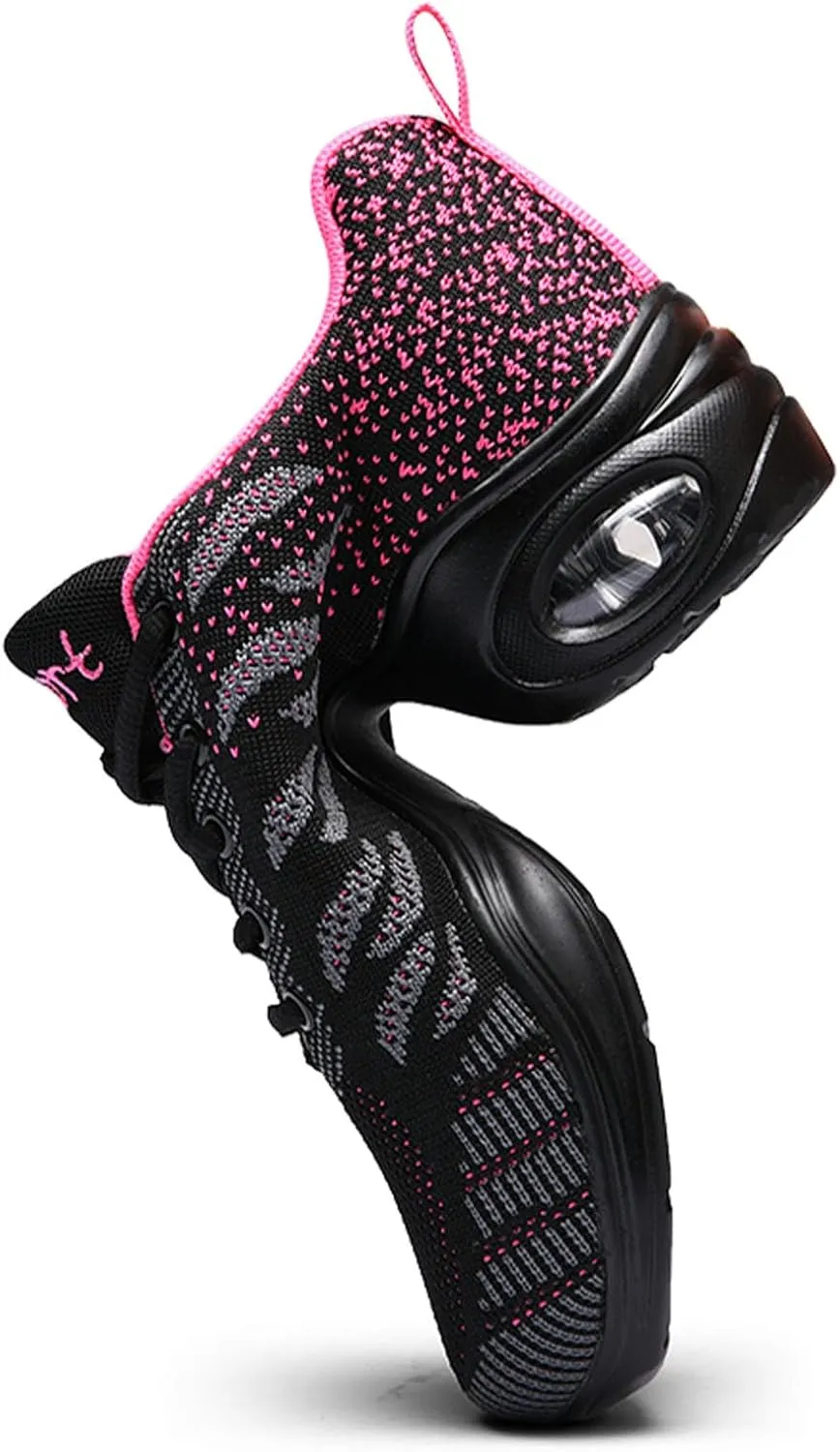 SECHRITE Womens Mens Jazz Dance Sneakers Lace Up Split Sole Dance Shoes
