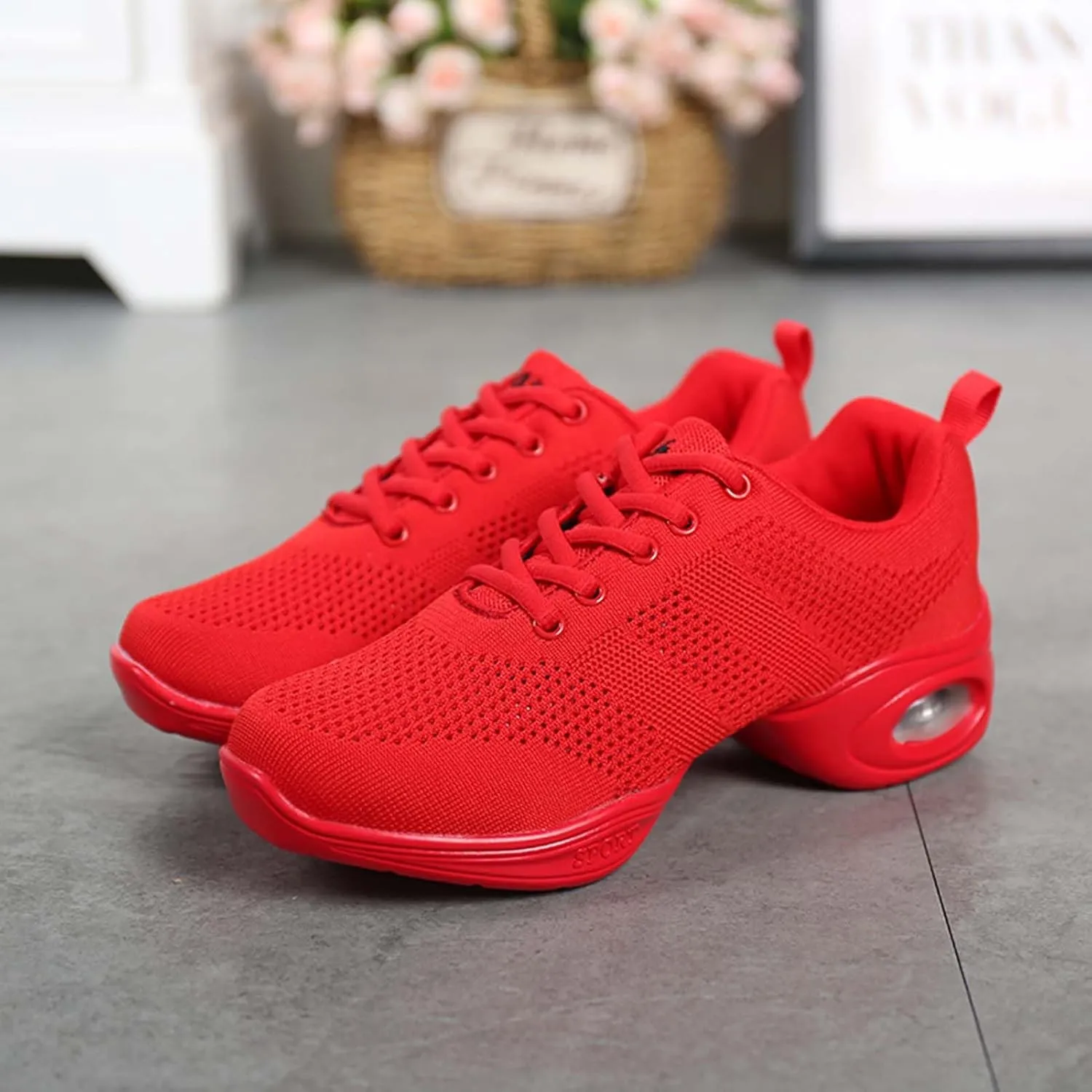 SECHRITE Womens Mens Jazz Dance Sneakers Lace Up Split Sole Dance Shoes