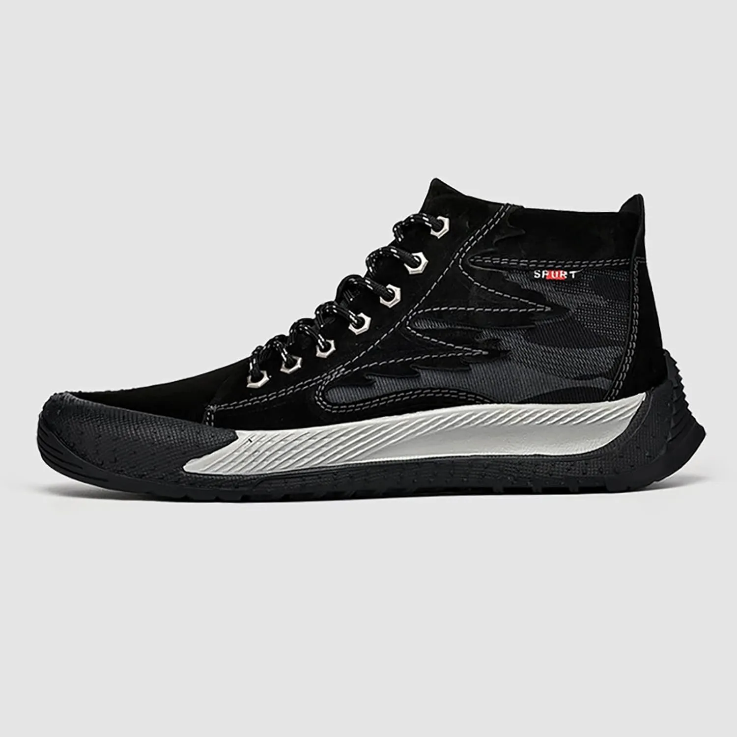 Shije Men's Hiking Sneakers Lace Up Lightweight Comfy Breathable Anti-Slip Walking for Indoor Outdoor Gym Travel