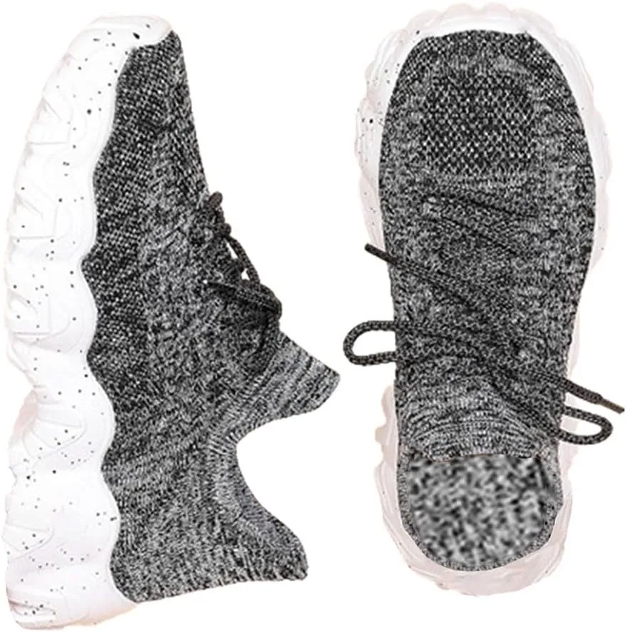 Shoes Women, Women's Fashionable Lace-up Low Top Slip on Sneakers, Casual Comfortable Ankle Socks Shoes