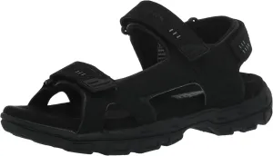 Skechers Men's Garver-Louden 64487 Open Toe Sandal W/Strap Closure, Black, 9 EW US