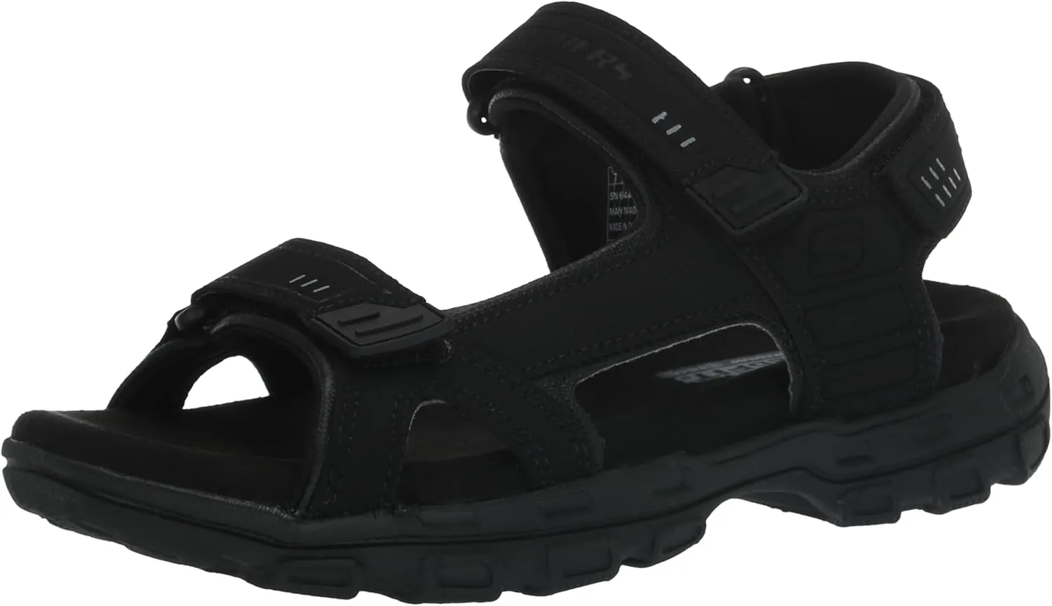 Skechers Men's Garver-Louden 64487 Open Toe Sandal W/Strap Closure, Black, 9 EW US