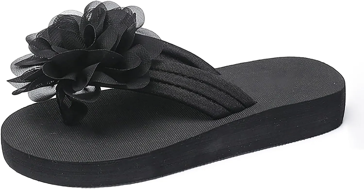 Slippers for Women Elegant Rhinestone Bow Sandals Summer Beach Sandals Open Toe Slip on Outdoor Slippers