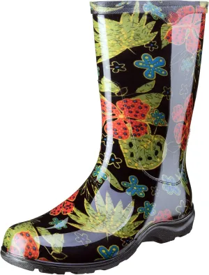 Sloggers Women's Waterproof Rain and Garden Boot with Comfort Insole, Midsummer Black, Size 7, Style 5002BK07