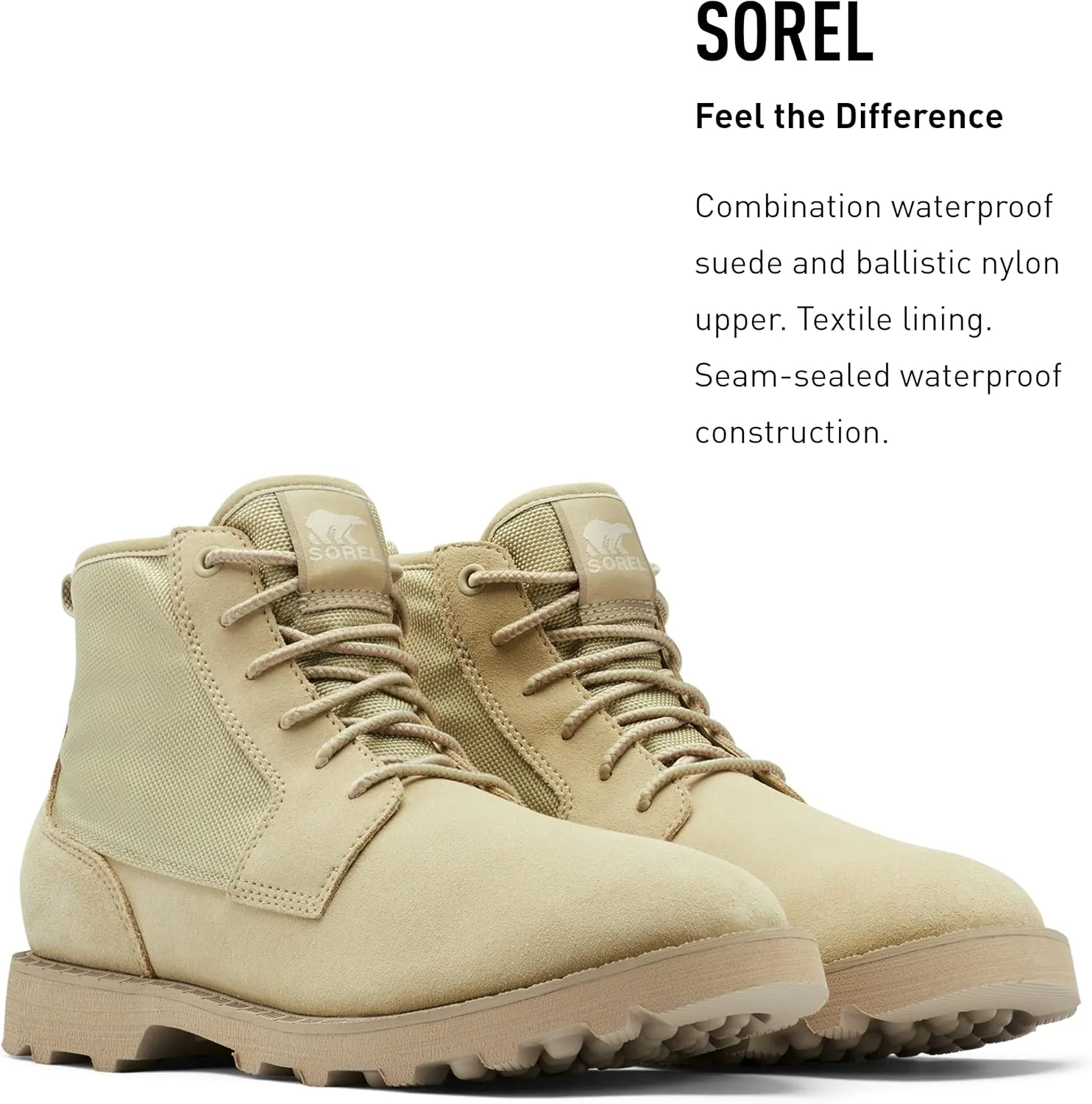 Sorel Men's Caribou Mod Chukka WP Boot — Waterproof Suede & Nylon Rain Boots