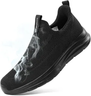 Sosenfer Mens Slip On Hands Free Walking Sneakers Slip in Breathable Athletic Running Shoes Ultra Lightweight Non Slip Tennis Shoes Workout Sneakers for Gym