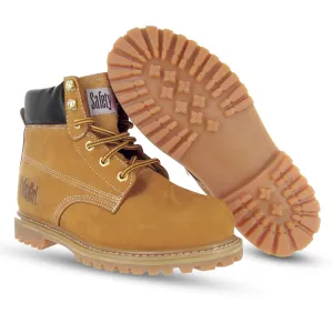 Steel Toe Boots for Women - Tan-12M | Waterproof Work Boots for Women Steel Toe Boots | Slip Resistant Work Shoes for Women | Lightweight Nubuck Leather for Comfort and Style