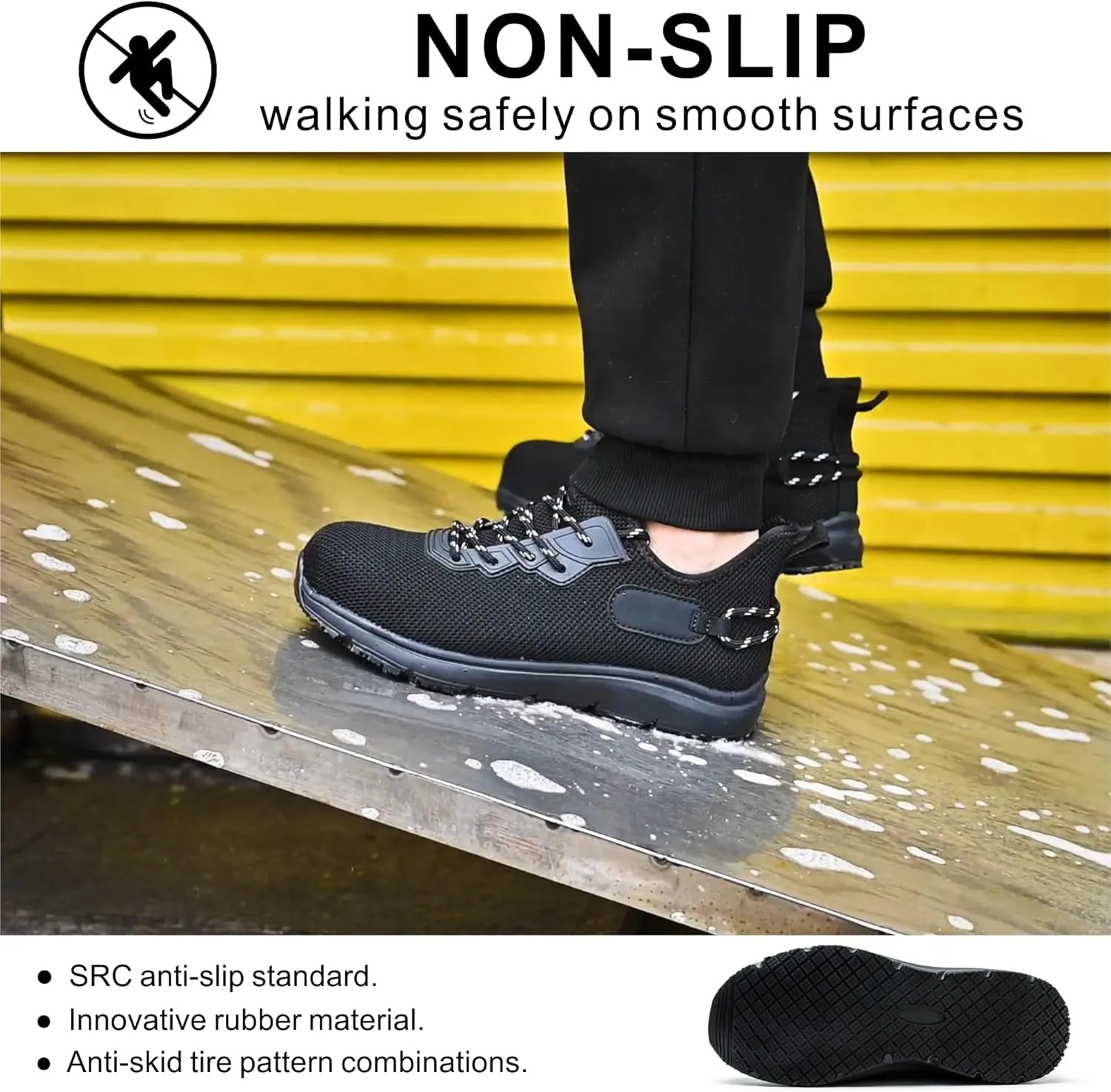 Steel Toe Non Slip Work Shoes for Men Women丨Waterproof Lightweight Safety Sneakers