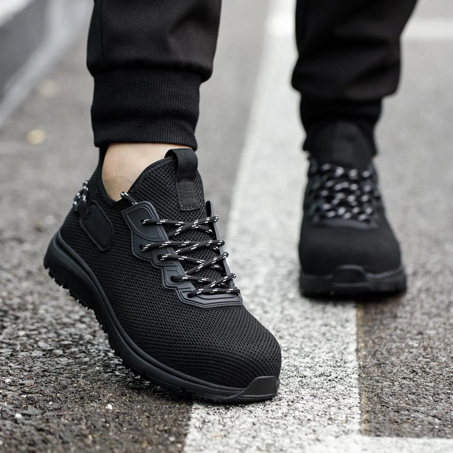 Steel Toe Non Slip Work Shoes for Men Women丨Waterproof Lightweight Safety Sneakers
