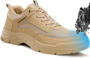 Steel Toe Shoes for Men Lightweight Work Shoes Comfortable Mens Work Boots Indestructible Safety Shoes for Men Industrial Construction Steel Toe Sneakers Soft Mens Work Shoes