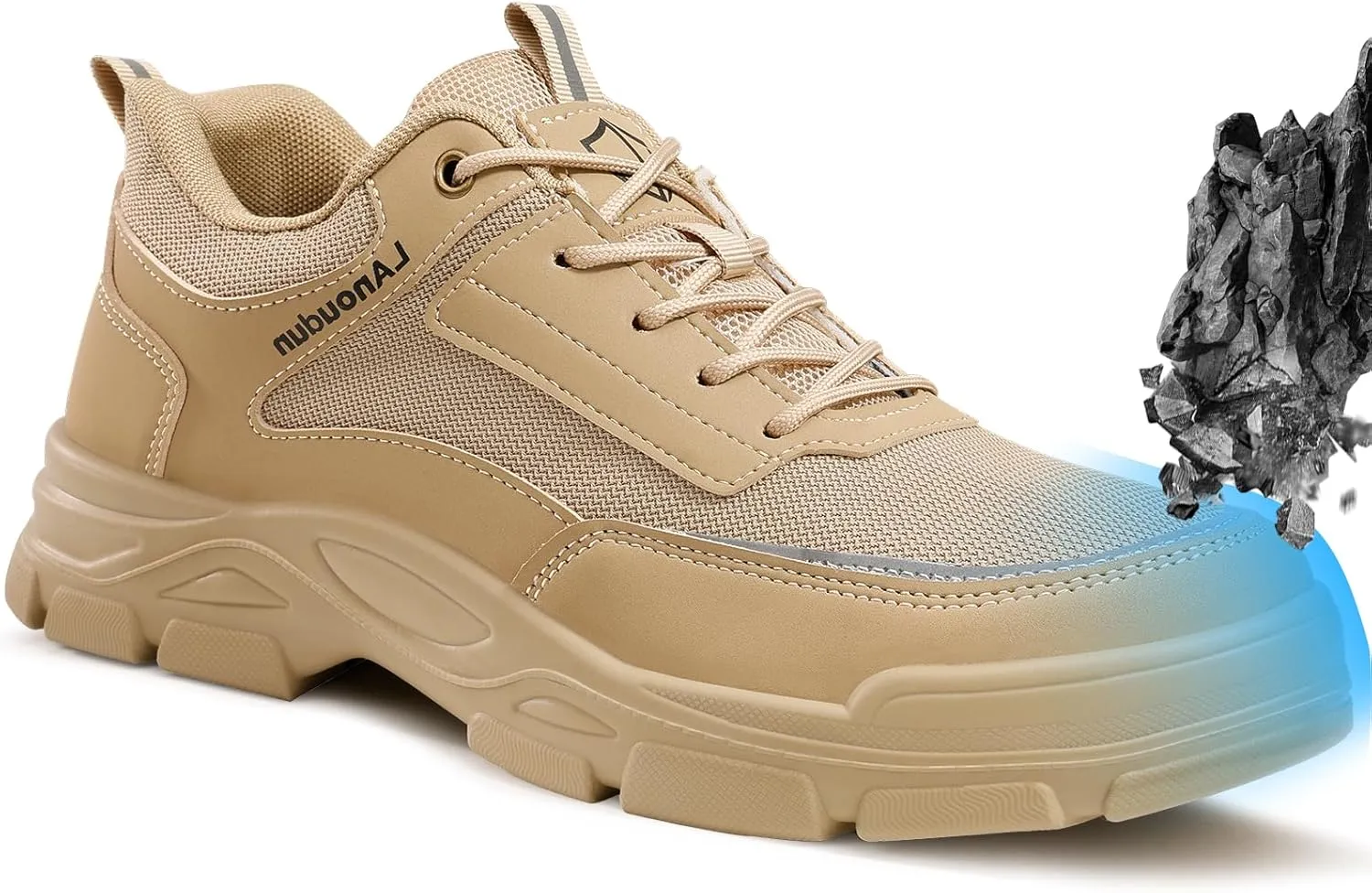 Steel Toe Shoes for Men Lightweight Work Shoes Comfortable Mens Work Boots Indestructible Safety Shoes for Men Industrial Construction Steel Toe Sneakers Soft Mens Work Shoes