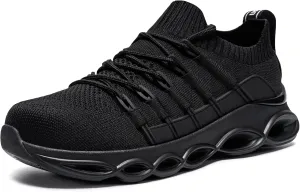 Steel Toe Shoes for Men Slip On Comfortable Safety Shoes Work Lightweight Steel Toe Safety Sneakers Breathable Work Footwear