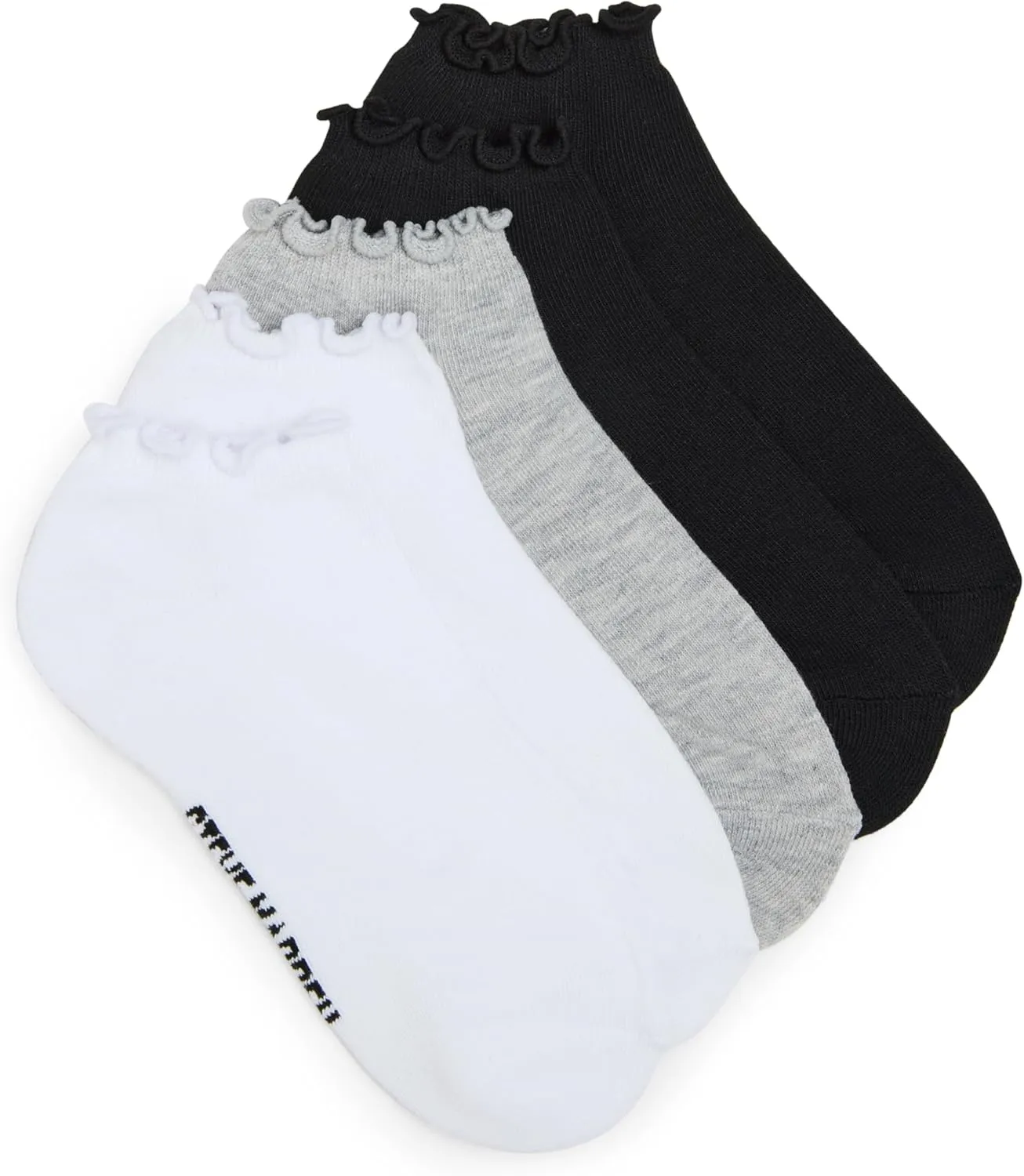STEVE MADDEN Women's 5pk Ruffle Cuff Solid Low Cut Hc
