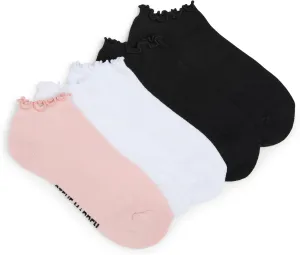 Steve Madden Women's 5pk Ruffle Cuff Solid Low Cut Hc